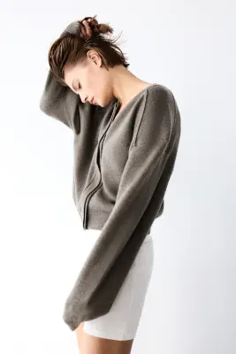 Gilet en cachemire - Taupe foncé — photo 1