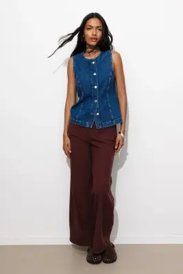 Pantalon large taille haute — photo 3