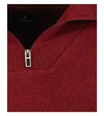 RAGMAN PULL COTON COL ZIP Bordeaux — photo 4