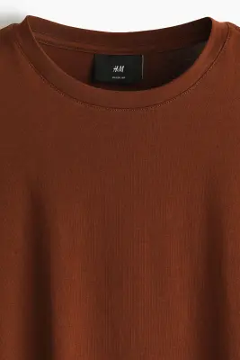 T-shirt Regular Fit en coton pima - Rouille — photo 4