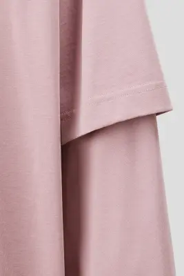 T-shirt à effet superposé en coton pima - Rose ancien — photo 5
