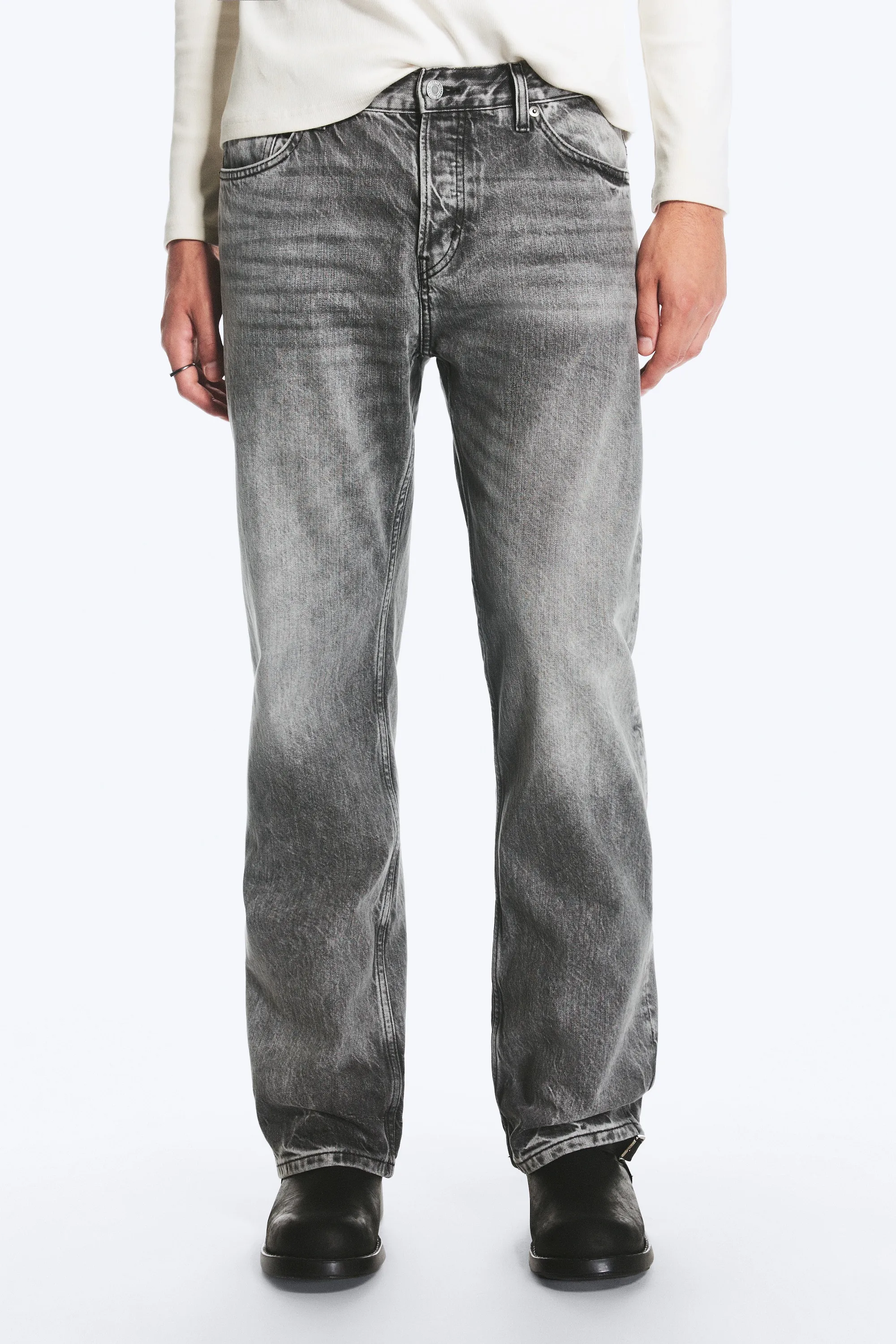 SPACE JEAN TAILLE MI-HAUTE COUPE DROITE DÉCONTRACTÉE - Alien Black - Dark Black