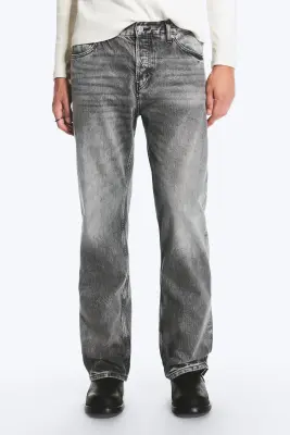 SPACE JEAN TAILLE MI-HAUTE COUPE DROITE DÉCONTRACTÉE - Alien Black - Dark Black — photo 1