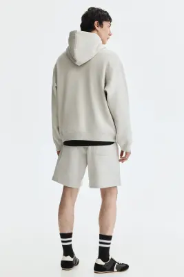 Short Regular Fit en molleton - Gris clair — photo 3