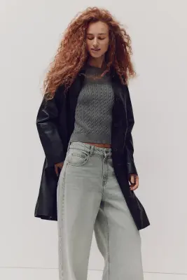 Pull en maille torsadée - Gris foncé — photo 1