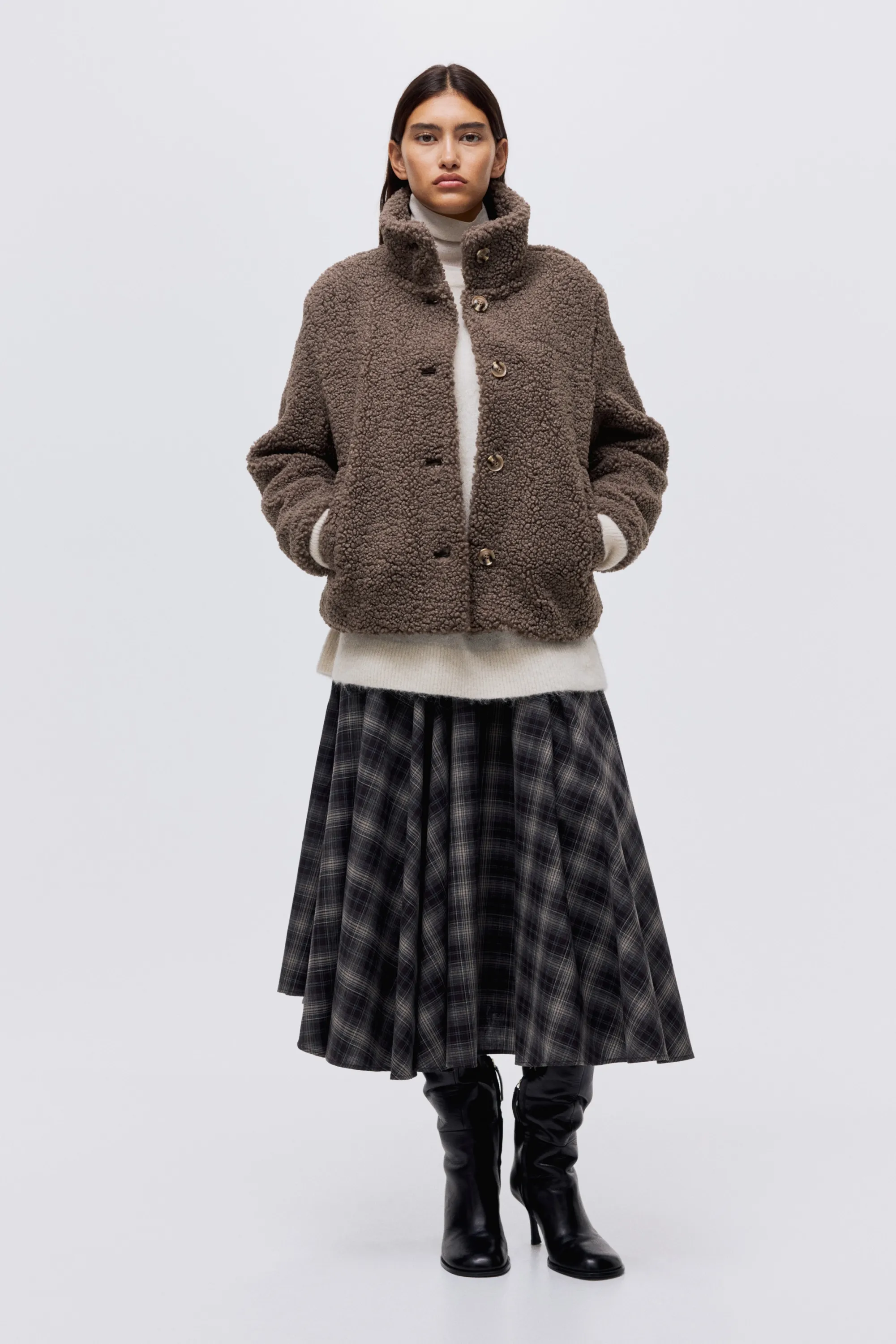 Veste en tissu Teddy bear - Beige foncé