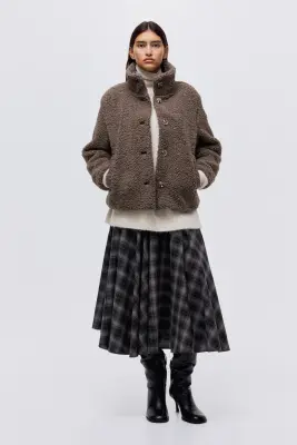 Veste en tissu Teddy bear - Beige foncé — photo 1