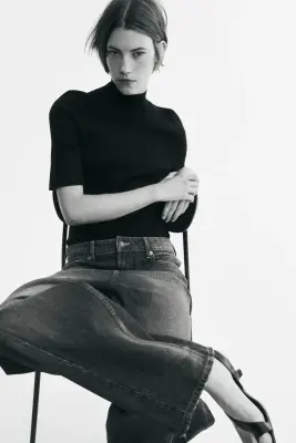 Barrel Regular Waist Jeans - Bleu denim foncé — photo 2