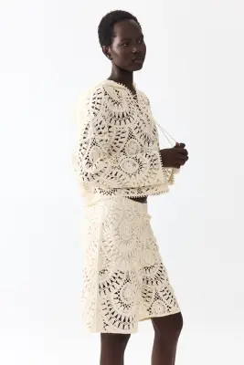 Bermuda façon crochet - Crème — photo 3