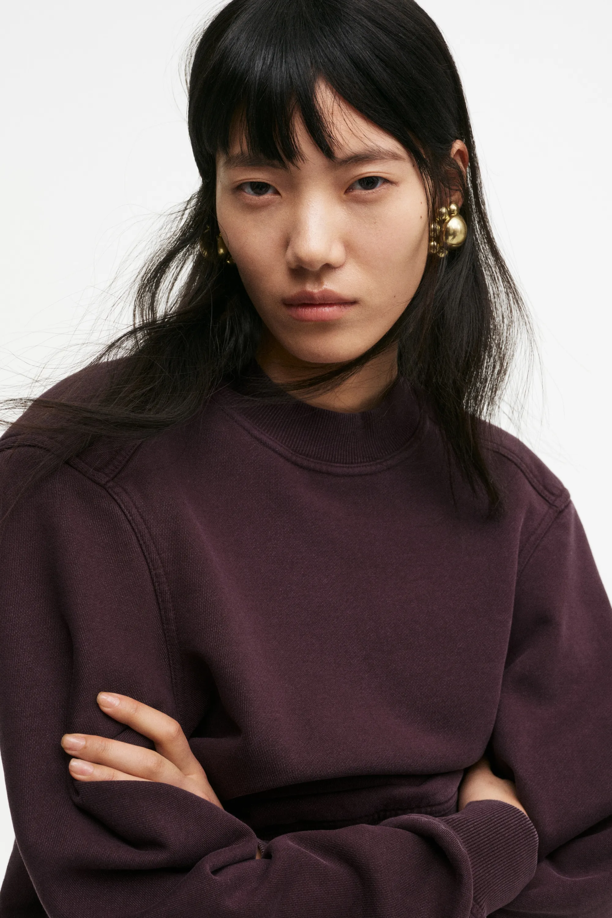 Sweat en coton - Violet prune foncé