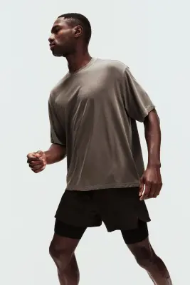 T-shirt de sport boxy Loose Fit DryMove™ - Gris/Solstice — photo 1