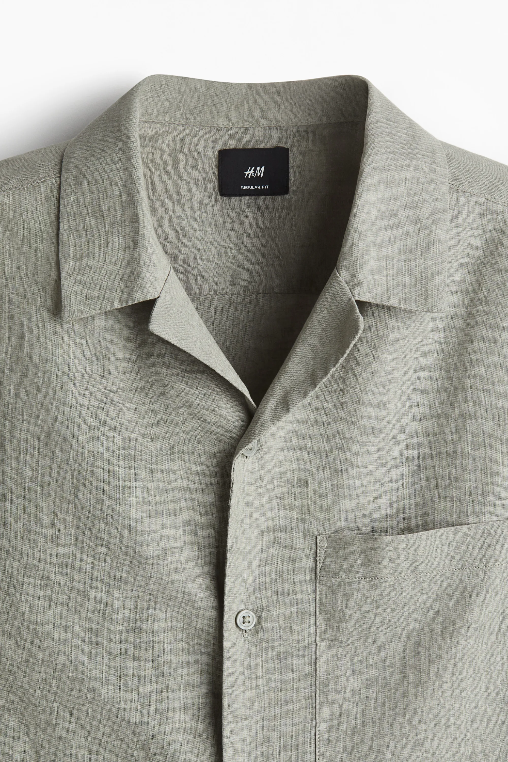 Chemise Regular Fit en lin mélangé - Vert sauge