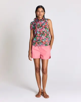 Top Astrid imprimé Liberty rose et bordeaux — photo 2
