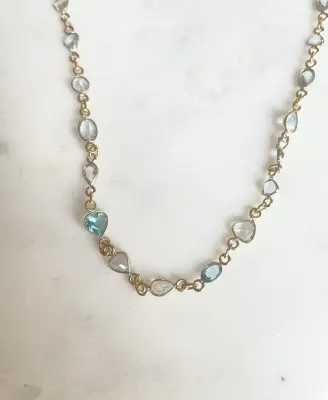Nouveau ! ROOM SERVICE JEWELRY Collier Sparks Topaze Bleue — photo 3
