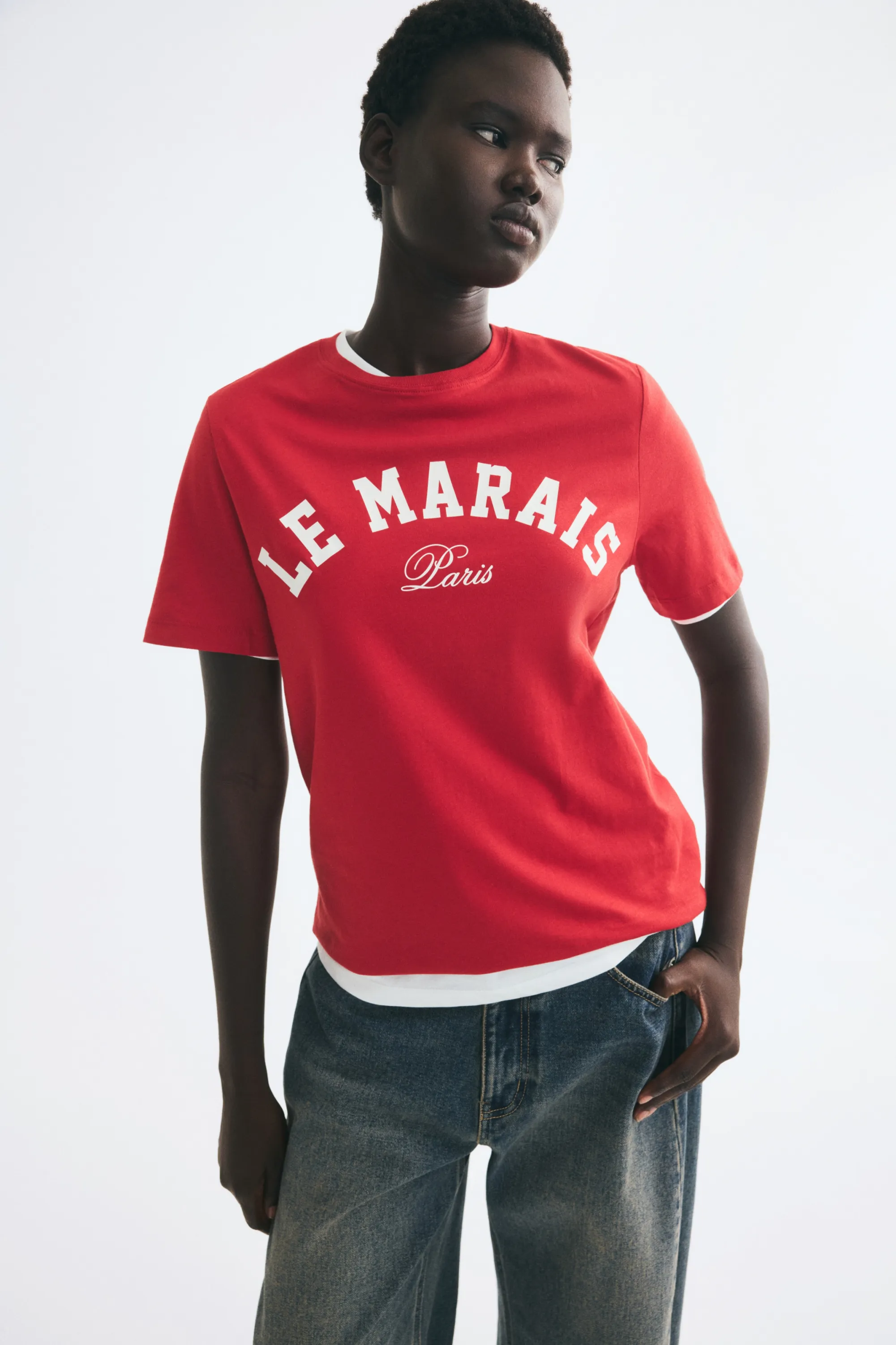 T-shirt imprimé - Rouge/Le Marais