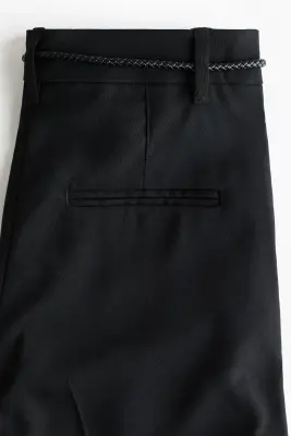 Pantalon droit avec ceinture - Noir — photo 4