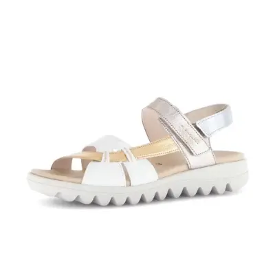 Sandales Gabor 64.813.63 Blanches - Velcro Talon Plat Grande Pointure Femme — photo 1
