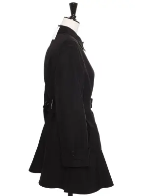 Trench ceinturé coupe évasée en nylon noir Prix boutique 2700€ Taille L — photo 3