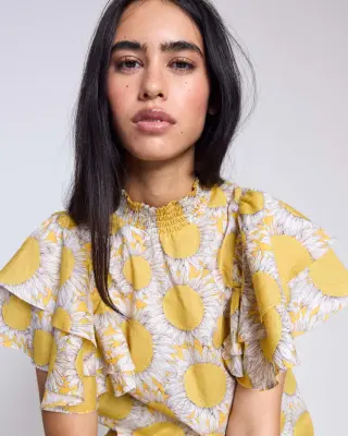 Top Marca imprimé Liberty tournesols jaune — photo 5