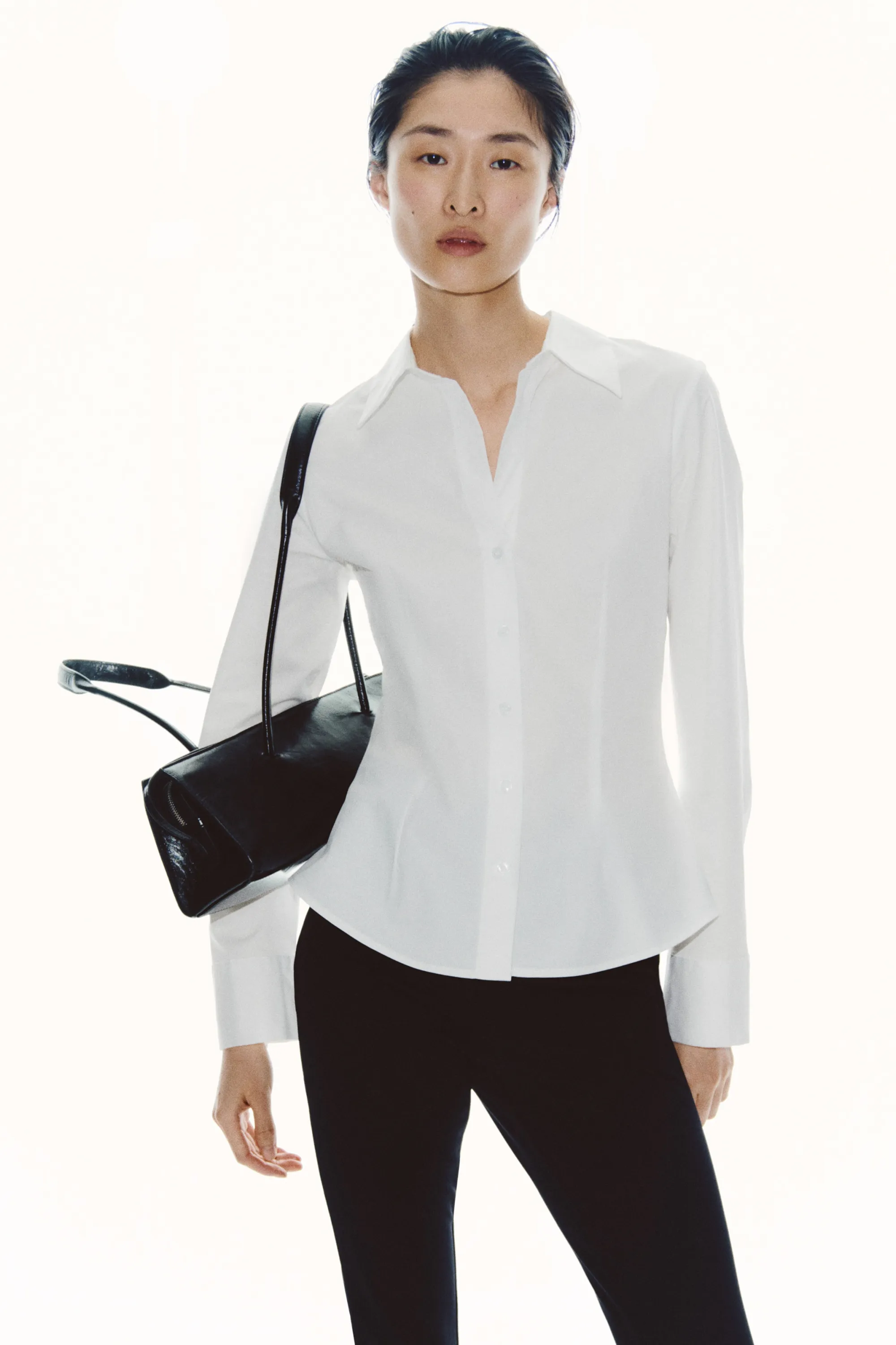 Chemise ajustée - Blanc