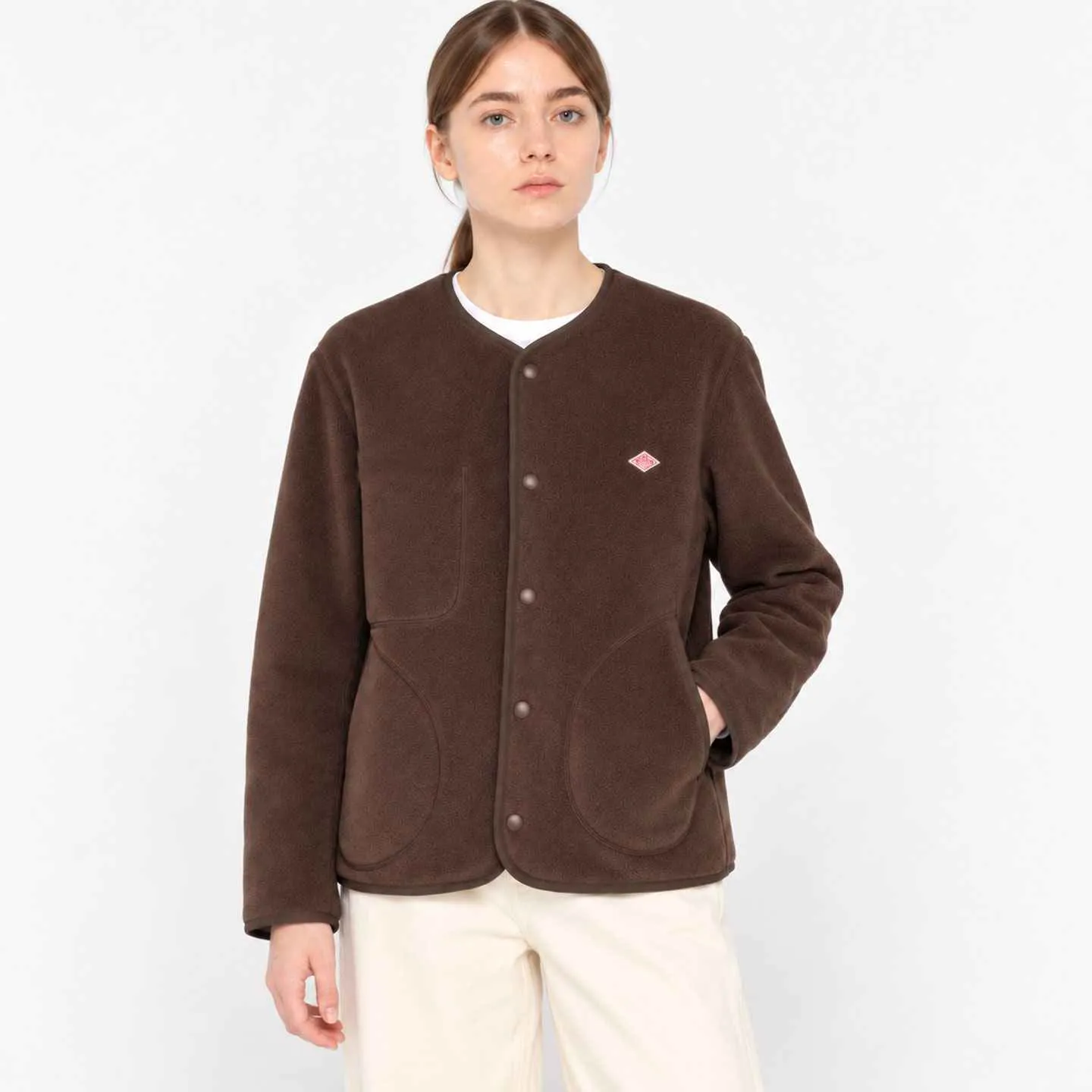 Veste polaire sans col - Chocolate