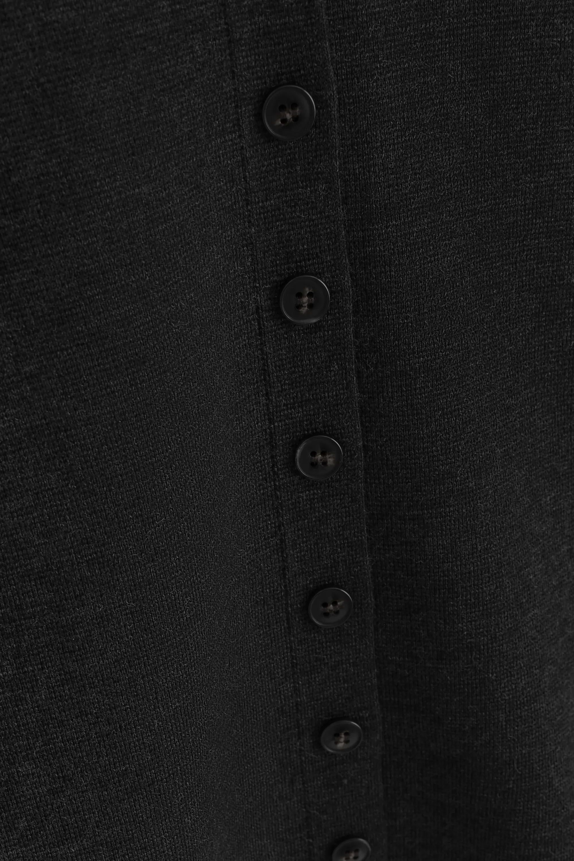 CARDIGAN EN MAILLE MÉLANGÉE DE LAINE MÉRINOS - NOIR