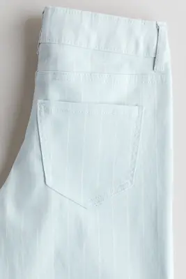 Pantalon à jambes larges en twill - Turquoise clair/rayures tennis — photo 2