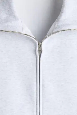 Sweat boxy Loose Fit avec zip - Gris clair chiné — photo 5