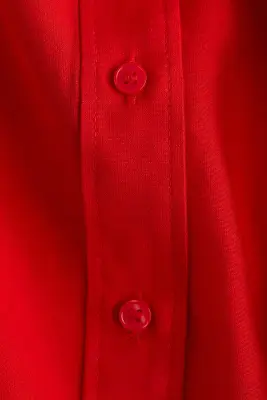 Blouse à col volanté - Rouge — photo 3