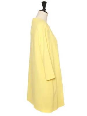 Veste mi-longue en crêpe jaune poussin Prix boutique 1400€ Taille 38 — photo 5