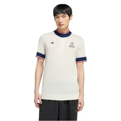 ADIDAS POLO MAILLE MERCEDES Blanc — photo 1