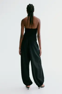Pantalon jogger à jambes ballon - Noir — photo 2