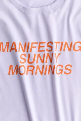 T-shirt imprimé en viscose mélangée - Violet clair/Manifesting — photo 3