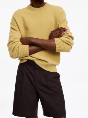 Pull en mélange de laine d'alpaga et de mérinos - Moutarde — photo 4