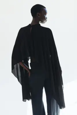 Top cape en jersey - Noir — photo 2