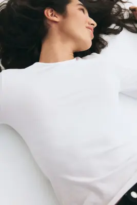 Top en coton Supima® - Blanc — photo 2