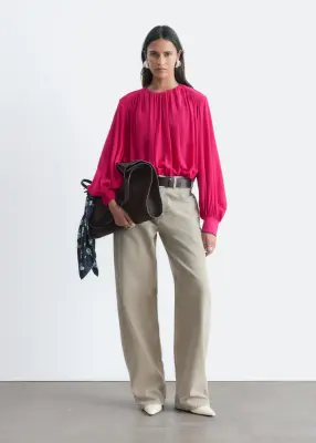 Blouse froncée - Rose — photo 1