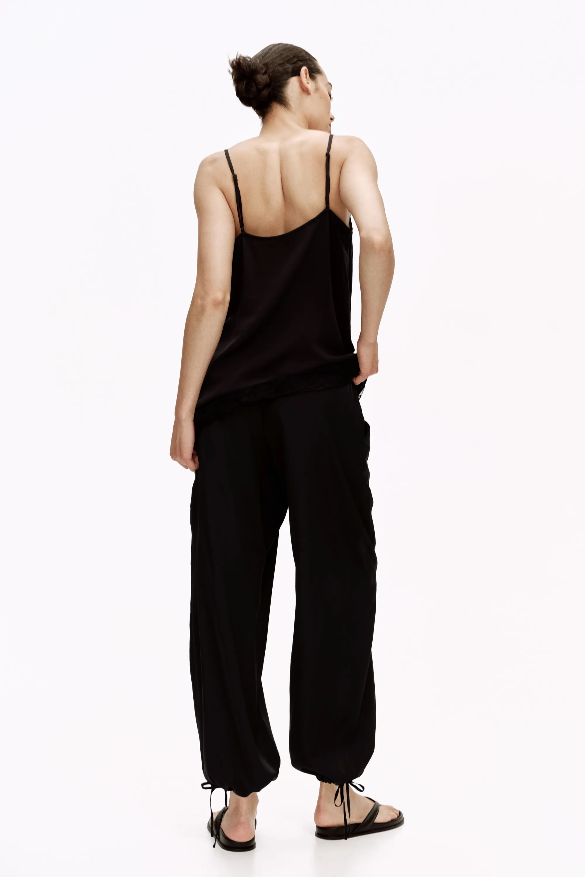 MAMA Pantalon ballon à cordon - Noir