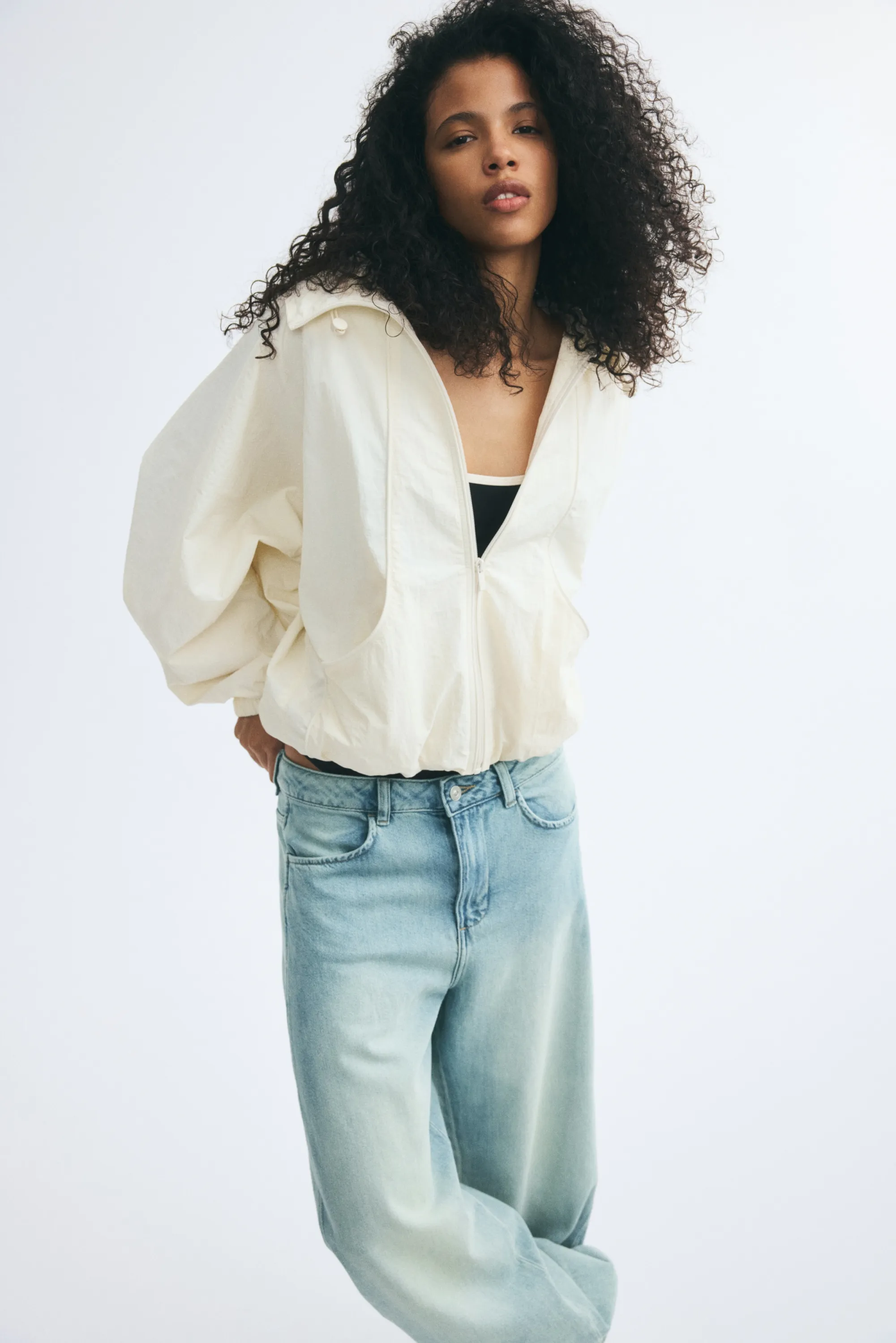 Balloon High Waist Jeans - Bleu denim clair