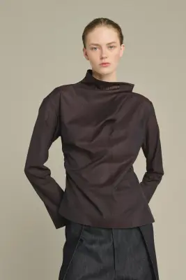BLOUSE LANA FIGUE/MARRON — photo 2