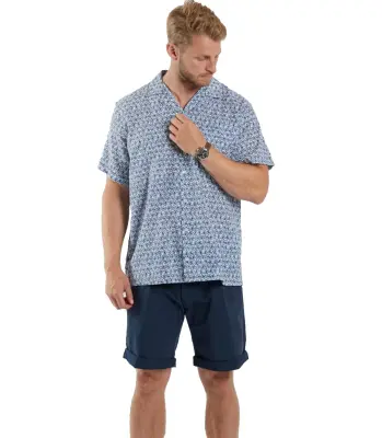 ALL SIZE  GRANDE LONGUEUR CHEMISE FLEURS Bleu — photo 5
