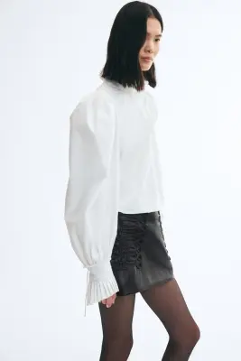 Jupe avec détails tressés - Noir — photo 1