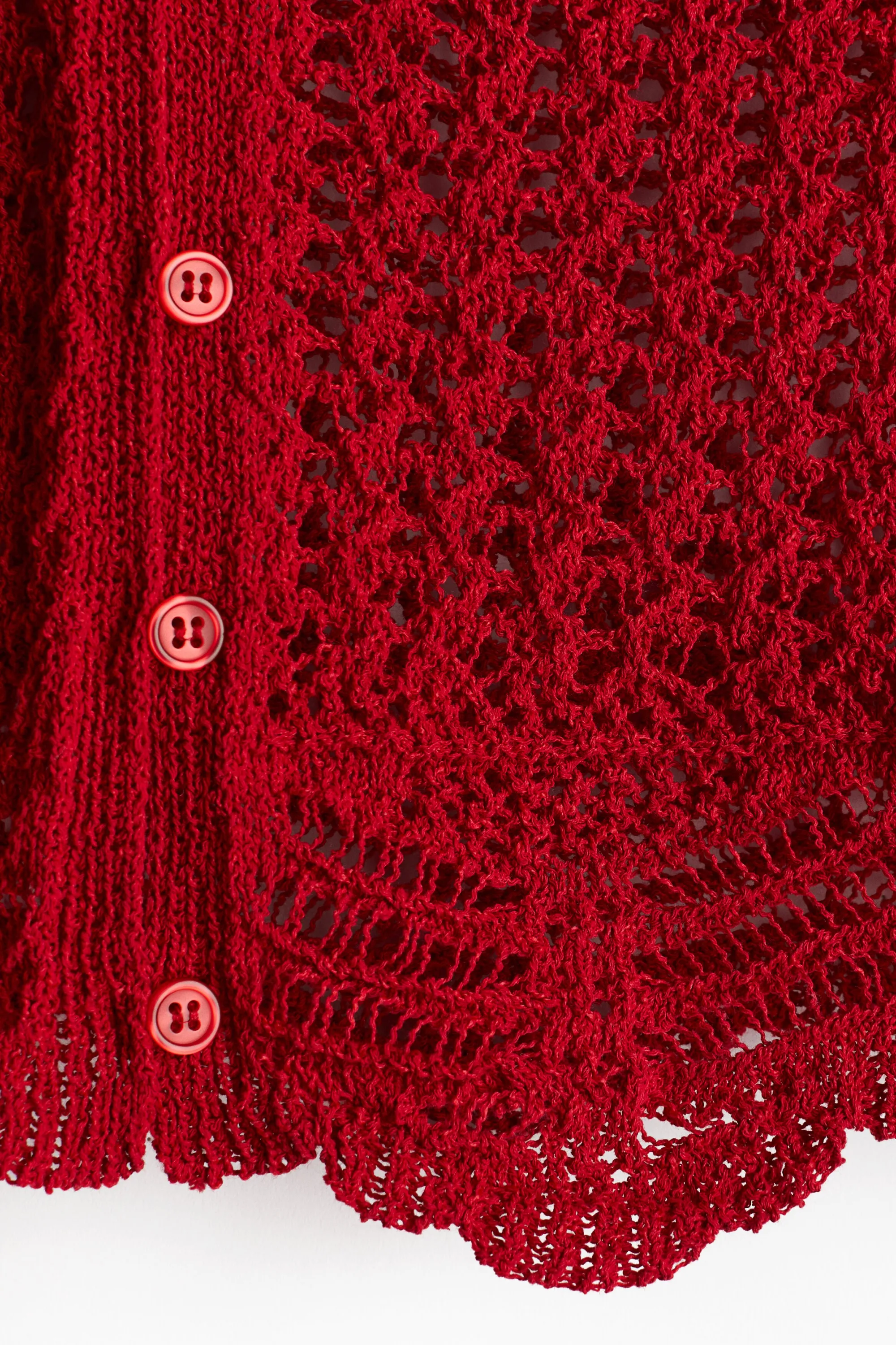 Top de plage façon crochet - Rouge