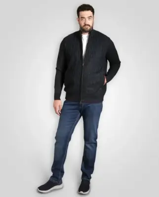 DUKE GILET TORSADE GRANDE LONGUEUR Marine — photo 2