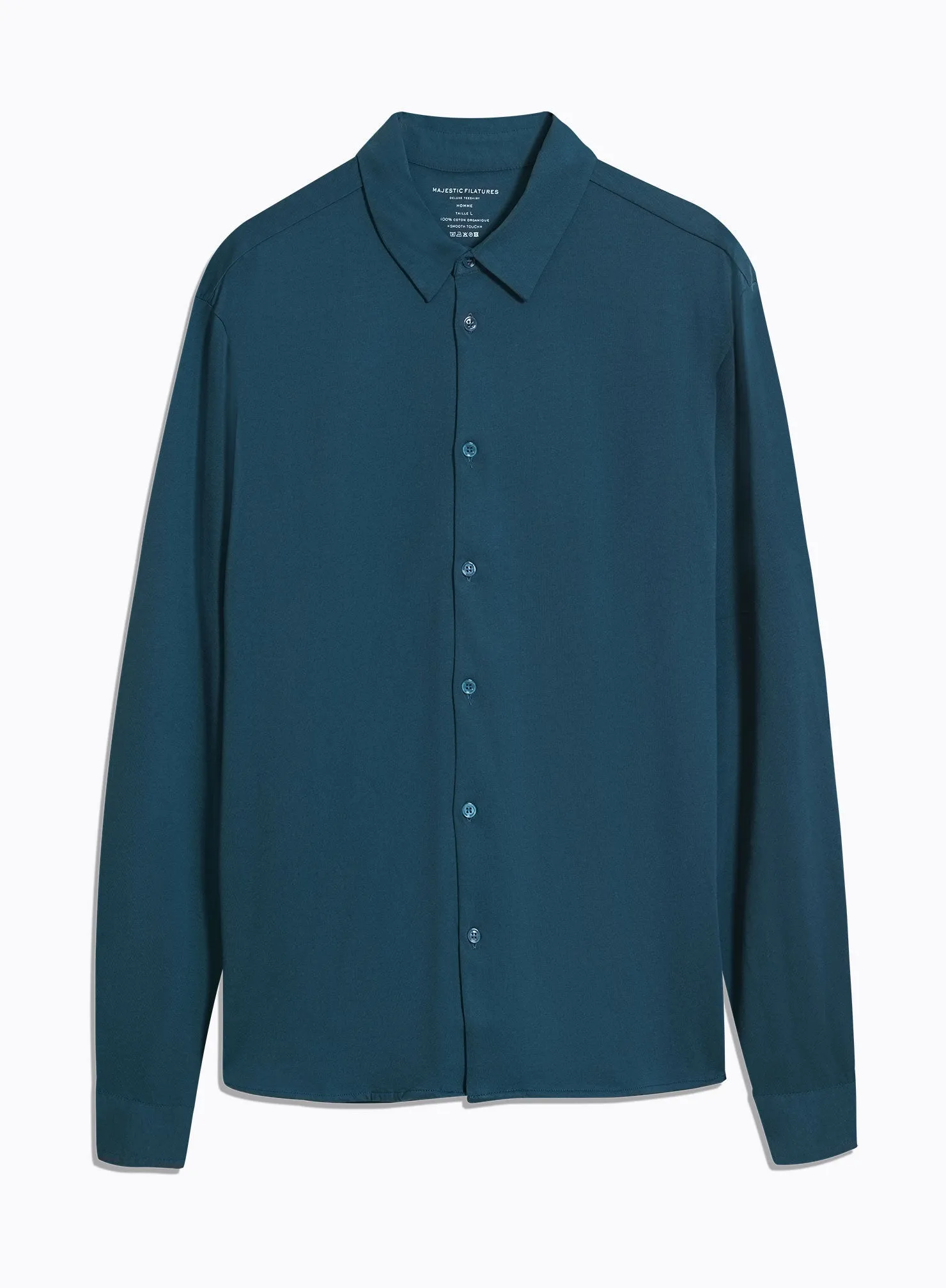 Chemise Bleue Manches Longues en Coton organique