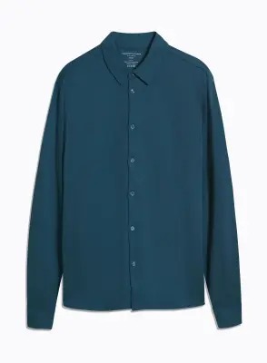 Chemise Bleue Manches Longues en Coton organique