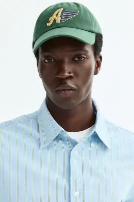 Relaxed Fit Oxford shirt - Bleu clair/rayé — photo 1