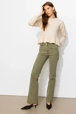 EUGENE pantalon bootcut toile — photo 2