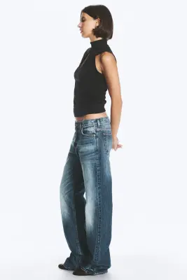 Jean droit standard taille basse Sonic - Milano Blue - Bleu moyen — photo 3