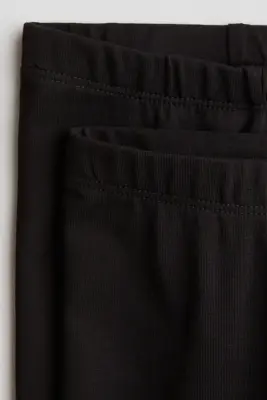 Lot de 2 leggings en coton - Noir — photo 3